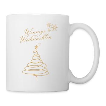Wonnige Weihnachten Weihnachtsbaum Design gold - Tasse - Weiß - Rechts