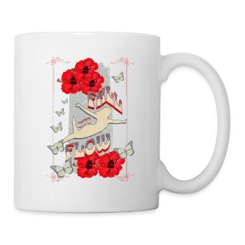 Fall into Flow, Dance Design, Vintage, Retro - Tasse - Weiß - Rechts