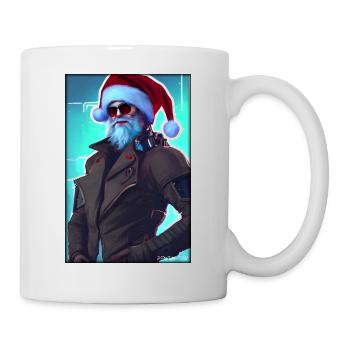 Santa Claus Christmas Future Cyber Neon Punk - Mug - white - Right