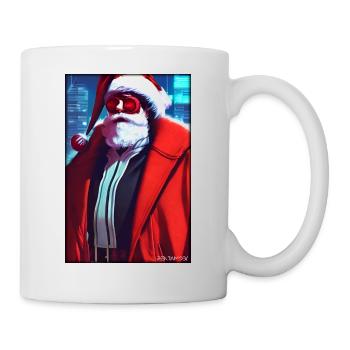 Santa Claus Christmas Future Cyber Neon Punk - Mug - white - Right
