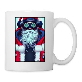 Santa Claus Christmas Future Cyber Neon Punk - Mug - white - Right