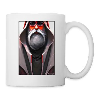 Weihnachtsmann Weihnachten Zukunft Cyber Neon Punk - Tasse - Weiß - Rechts