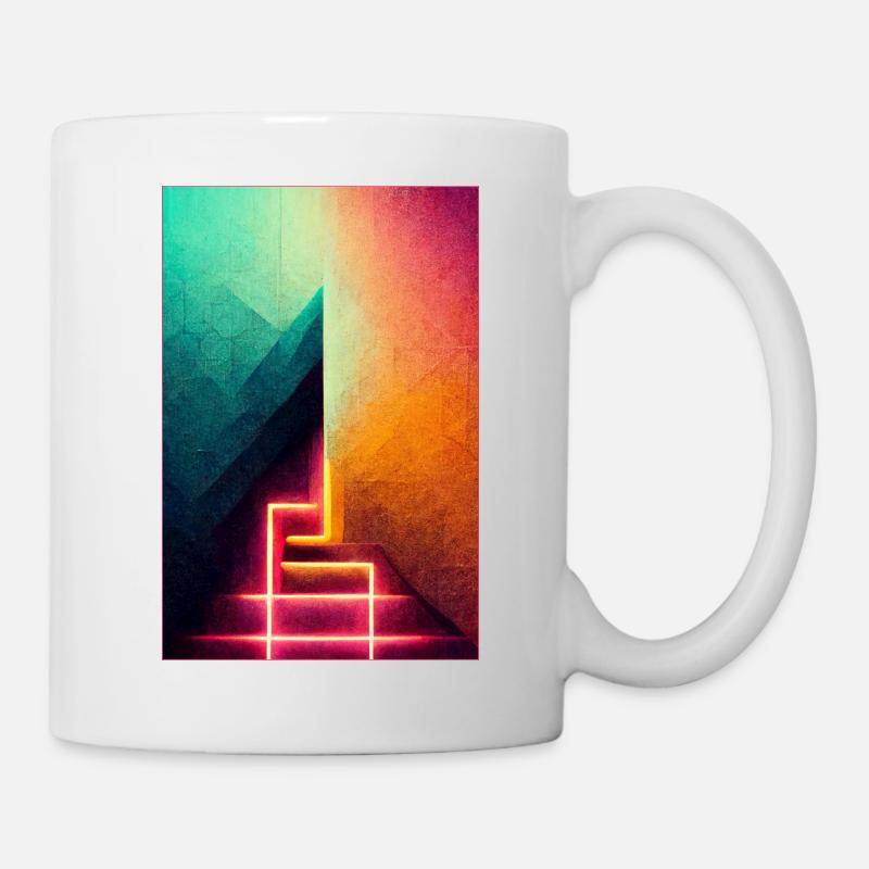 Abstrakt Neon Crossnes Art - Tasse - Weiß
