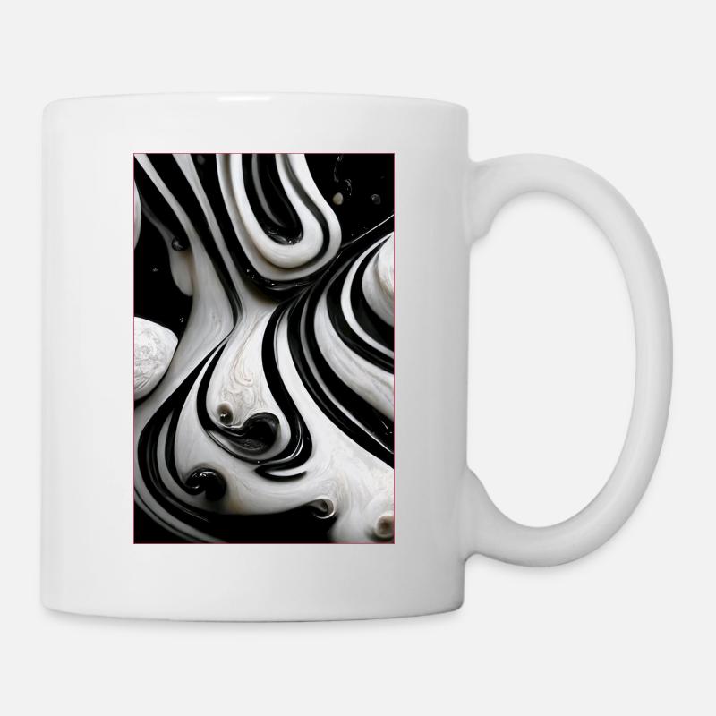 Black and White Liquids - Tasse - Weiß