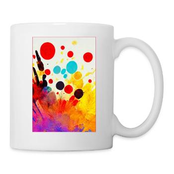 Abstract bright colour bold - Tasse - Weiß - Rechts
