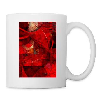 Fabric red pattern abstract - Tasse - Weiß - Rechts
