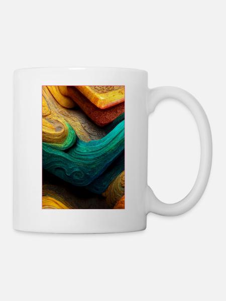 Abstract 3D Surface Background - Tasse - Weiß