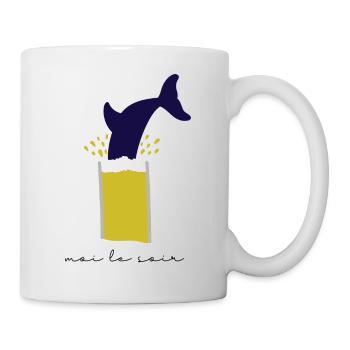 Moi le soir, plongeon et bière - Mug blanc - blanc - Droite