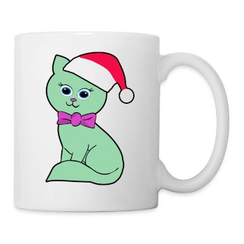 Chat Noël - Mug blanc - blanc - Droite
