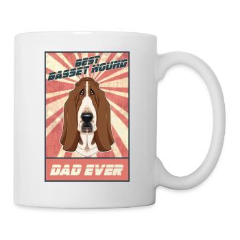 Best Basset Hound Dad Ever I Basset Lover - Tasse - Weiß - Rechts
