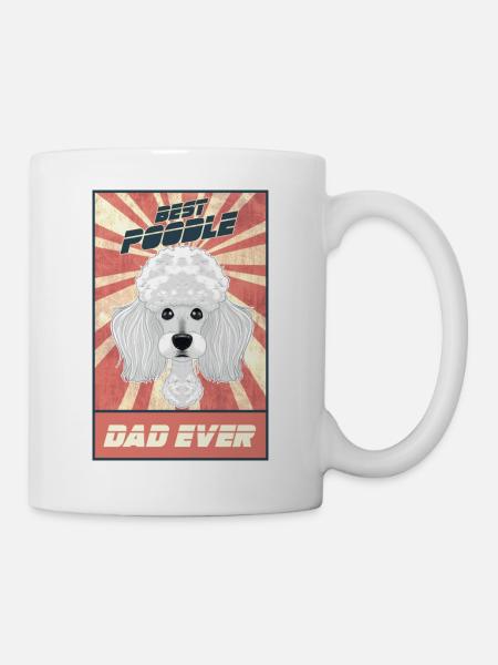 Meilleur papa caniche de tous les temps I Amoureux Caniche - Mug blanc - blanc