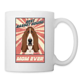Best Basset Hound Mom Ever I Basset Lover - Tasse - Weiß - Rechts