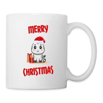 Noël avec zèbre et chapeau de Noël - Mug blanc - blanc - Droite