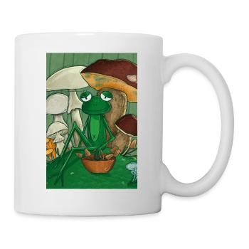 Frog picking mushrooms - Mug - white - Right