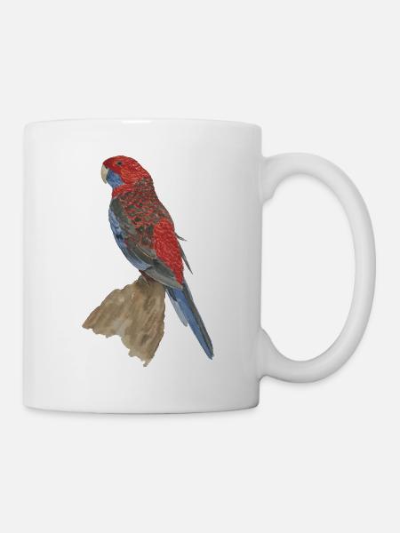 rot blauer Papagei Pennantsittich - Tasse - Weiß