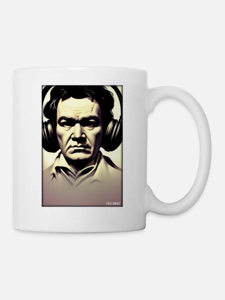 Ludwig van Beethoven DJ Kopfhörer Musik Party - Tasse - Weiß