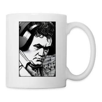 Ludwig van Beethoven DJ Headphones Music Party - Mug - white - Right