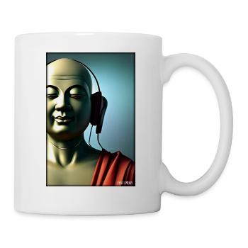 Bouddha Wisdom Professeur DJ Casque Musique Party - Mug blanc - blanc - Droite