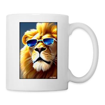 Lunettes de soleil Lion Big Cat Animal sauvage Tête de lion - Mug blanc - blanc - Droite