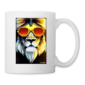 Lunettes de soleil Lion Big Cat Animal sauvage Tête de lion - Mug blanc - blanc - Droite