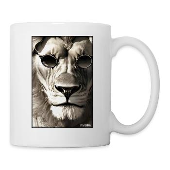 Lunettes de soleil Lion Big Cat Animal sauvage Tête de lion - Mug blanc - blanc - Droite