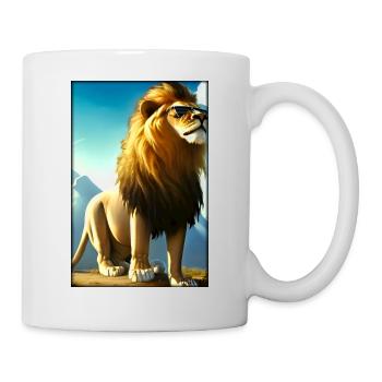 Lunettes de soleil Lion Big Cat Animal sauvage Tête de lion - Mug blanc - blanc - Droite