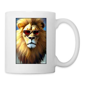 Lunettes de soleil Lion Big Cat Animal sauvage Tête de lion - Mug blanc - blanc - Droite