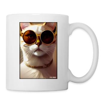Chat Chat Lunettes de soleil Animaux sauvages Animaux de compagnie - Mug blanc - blanc - Droite