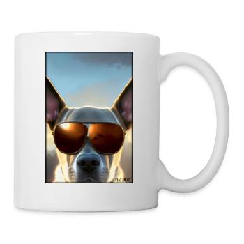 Chien Chiens Lunettes de soleil Animaux sauvages Animaux animaux - Mug blanc - blanc - Droite