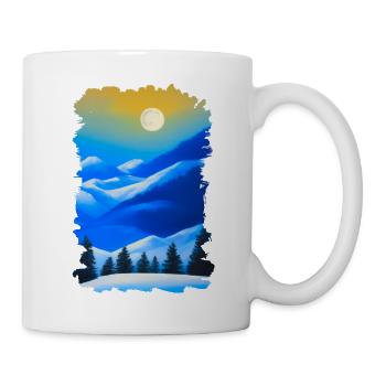 Winter Landscape Snow Nature Mountains Trees Forest 1 - Mug - white - Right