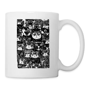 Cat World, Funny Kittens, Black, Memes - Mug - white - Right