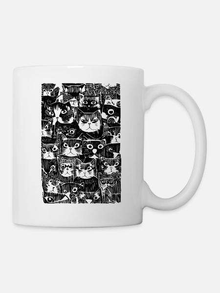 Cat World, Drôles de chatons, Noir, Mèmes - Mug blanc - blanc