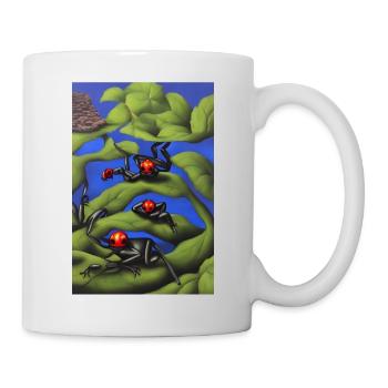 Grenouilles sur plante - Mug blanc - blanc - Droite
