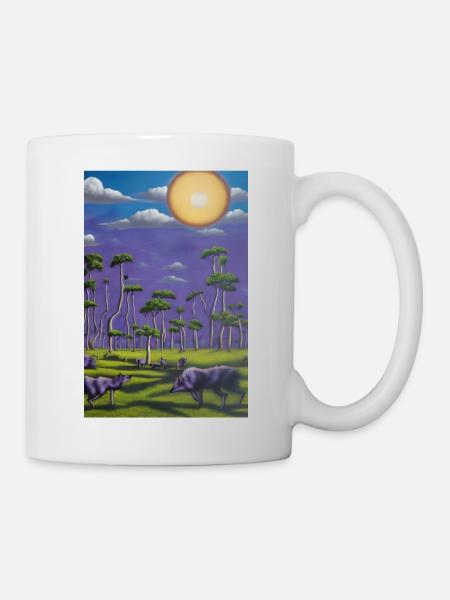 Loup à l’horizon - Mug blanc - blanc