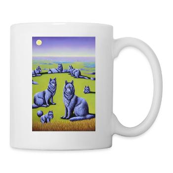 Des loups en meute - Mug blanc - blanc - Droite