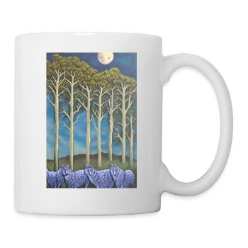 Wölfe auf der Allee - Tasse - Weiß - Rechts