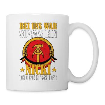 DDR Nicki Nostalgie Ostalgie Geschenk - Tasse - Weiß - Rechts