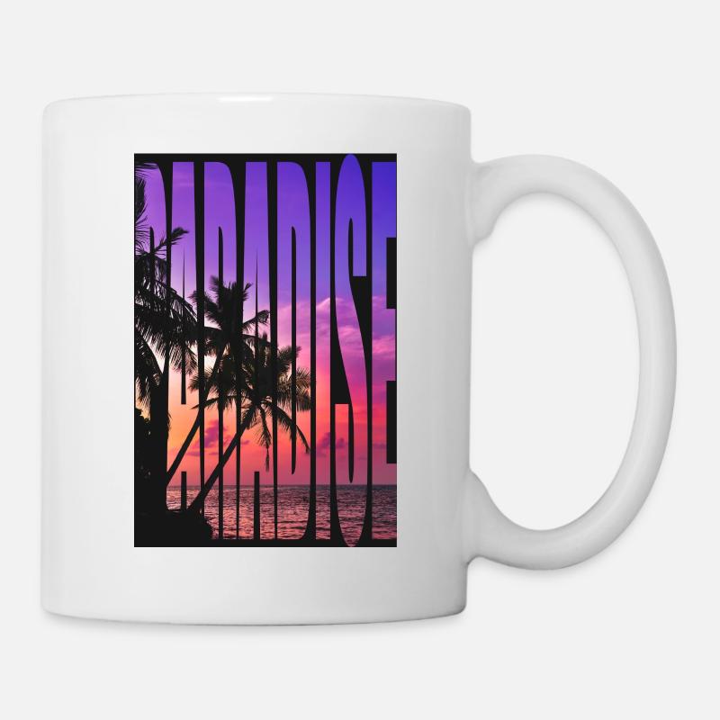 Conception de t-shirt Paradise - Mug blanc - blanc