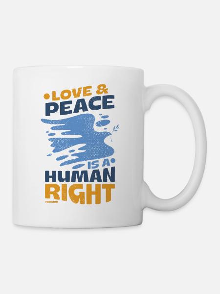 Menschenrechte Frieden - Tasse - Weiß