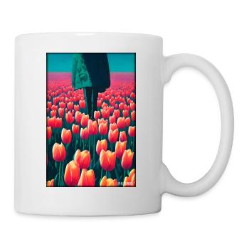 Tulip Lily Family Flower Spring Meadow Green - Mug - white - Right