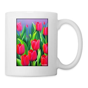 Tulip Lily Family Flower Spring Meadow Green - Mug - white - Right