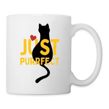 Pfotschafter Design: Just Purrfect chat avec cœur - Mug blanc - blanc - Droite