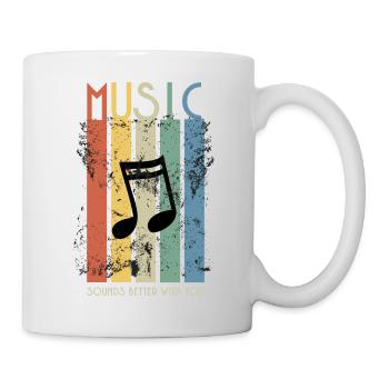 Musik klingt besser mit dir, mit einem Gitarrendesign - Tasse - Weiß - Rechts