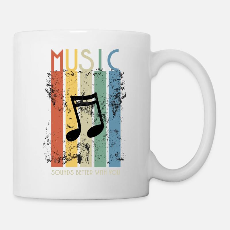 La musique sonne mieux avec vous, avec un design de guitare - Mug blanc - blanc