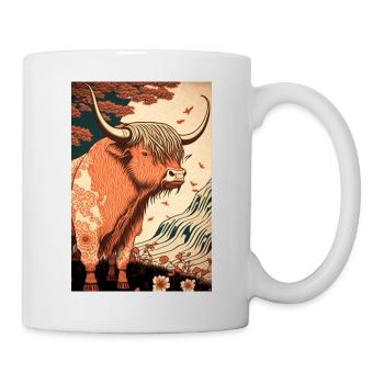 Ukiyo bovin écossais des Highlands - Mug blanc - blanc - Droite