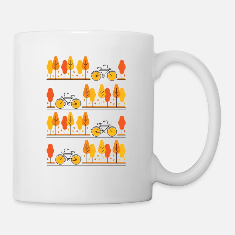 Mit dem Rad durch den Herbst - Tasse - Weiß