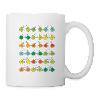 Colorful Bikes (grey lines) - Mug - white - Right