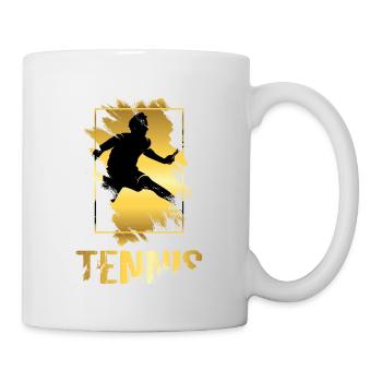 Tennis Tennis Player Ball Sport Gold Splash - Mug - white - Right