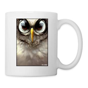 Eule Sonnenbrille Wildtier Vogel Waldtier Wald - Tasse - Weiß - Rechts
