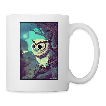 Eule Sonnenbrille Wildtier Vogel Waldtier Wald - Tasse - Weiß - Rechts
